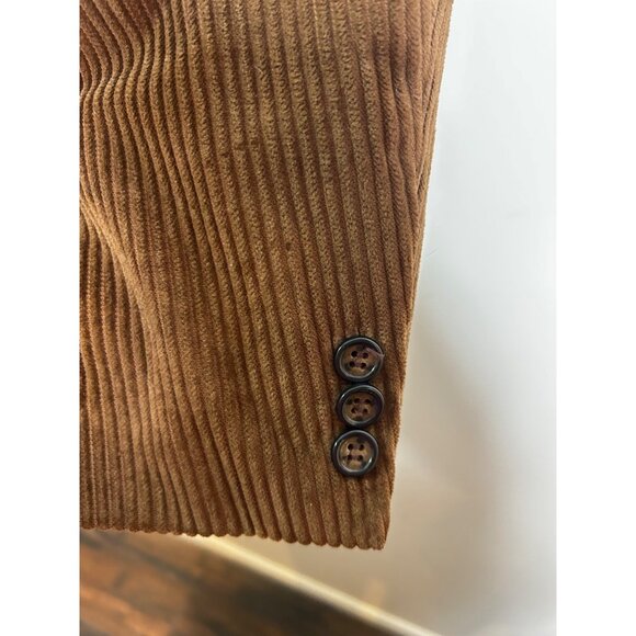 Mens Cordovan & Grey Ltd Brown Corduroy Blazer Jacket Mens 46L Retro Vintage - Picture 7 of 8